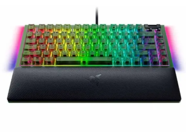 Razer Keyboard BlackWidow V4 75%, 83key, Mechanical Tactile Switch GEN-3, USB-A, EN, RGB, Phantom Green Ed., 2 image