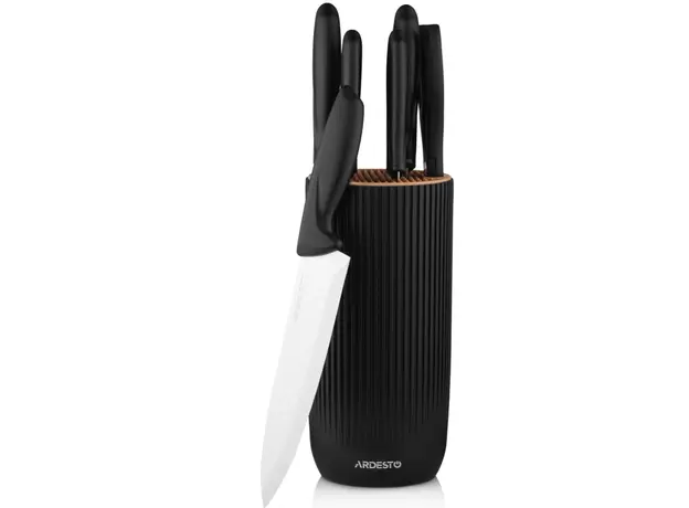 Set of knives ARDESTO Gemini, 7pcs, stainless steel, plastic, black 767637177948