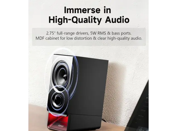 Edifier R20BT speaker, 5W, Type-C Audio, AUX, Bluetooth, Black., 14 image