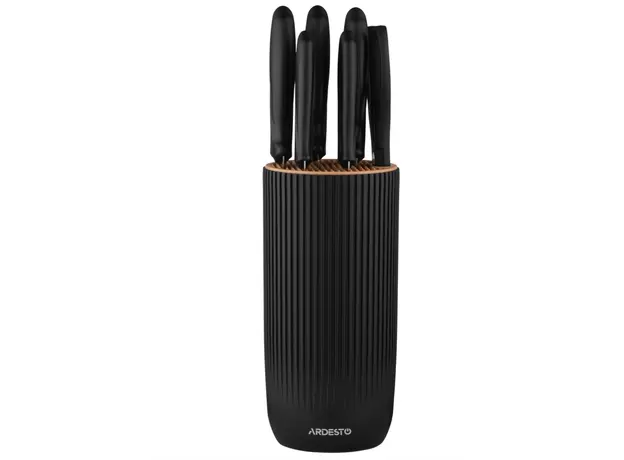Set of knives ARDESTO Gemini, 7pcs, stainless steel, plastic, black 767637177948, 2 image