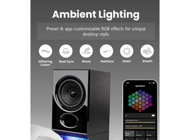 Edifier R20BT speaker, 5W, Type-C Audio, AUX, Bluetooth, Black., 10 image