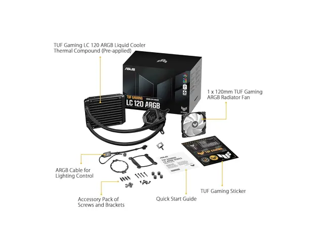 Cooler TUF LC 120 RGB//AIO COOLER, RGB FAN, AURASYNC, 4 image