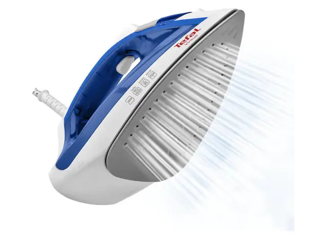 The text "უთო TEFAL FV1711E0" translates to "iron TEFAL FV1711E0" in English., 3 image
