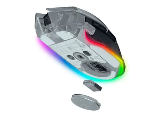 Mouse Razer Mouse Basilisk V3 Pro 35K, RGB, USB-A/WL/BT, Phantom White Ed., 4 image