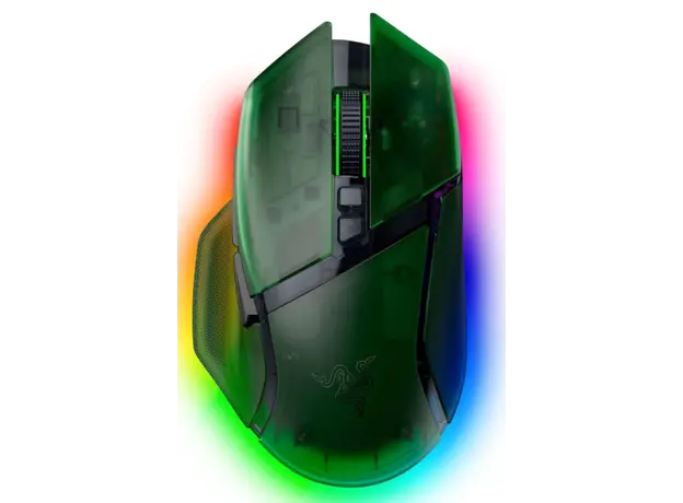 Razer Mouse Basilisk V3 Pro 35K, RGB, USB-A/WL/BT, Phantom Green Ed.