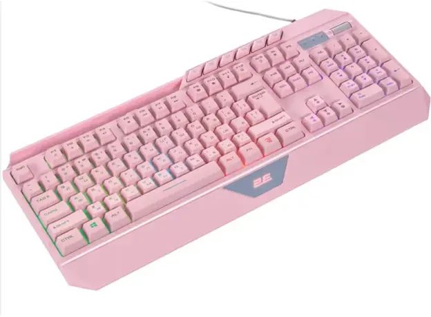 Keyboard 2E GAMING Membrane keyboard KG315 110key, USB-A, EN/RU, RGB, pink, 3 image