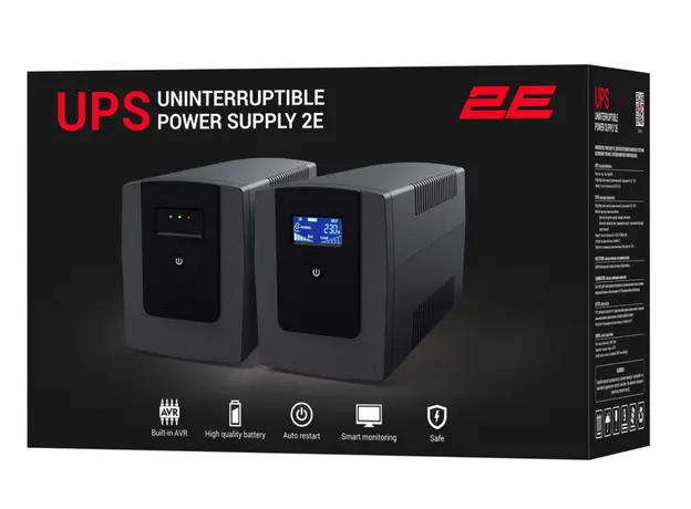 Uninterruptible power supply 2E ED650, 650VA/360W, LED, 2xSchuko, 2 image