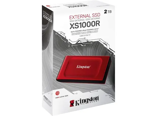 External hard drive Kingston SXS1000R/2000G, 2TB, External SSD, USB 3.2, Red, 3 image