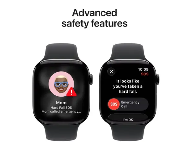 Smartwatch Apple Watch Series 11 GPS 42mm Jet Black Aluminium Case with Black Sport Band - S/M (MEQT4RK/A), 4 image