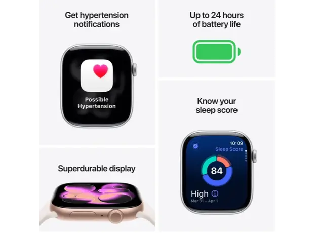 Smartwatch Apple Watch Series 11 GPS 42mm Jet Black Aluminium Case with Black Sport Band - S/M (MEQT4RK/A), 7 image