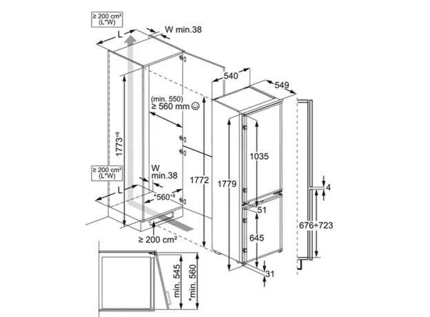 Built-in refrigerator Electrolux LNA6LE18S, 4 image