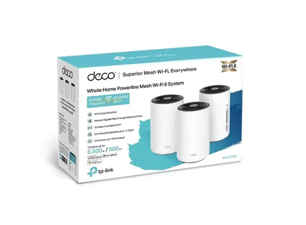 Router TP-link Deco PX50(3-pack) AX3000+G1500 Whole Home Powerline Mesh Wi-Fi 6 System, 3 image
