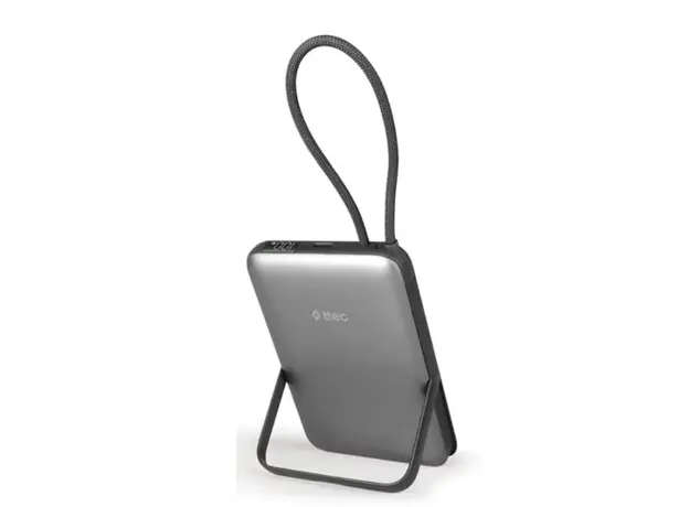 Portable Charger Ttec Recharger M LCD 10000mAh MagSafe compatible PD20W Power Bank With USB-C and Stand Black 2BB230GR, 3 image