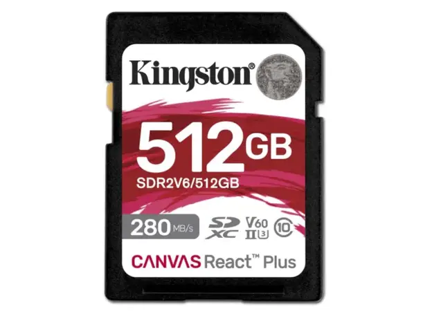 Kingston 512GB Canvas React Plus SD Card | Up to 280MB/s | High Performance Photography | Class 10 UHS-II