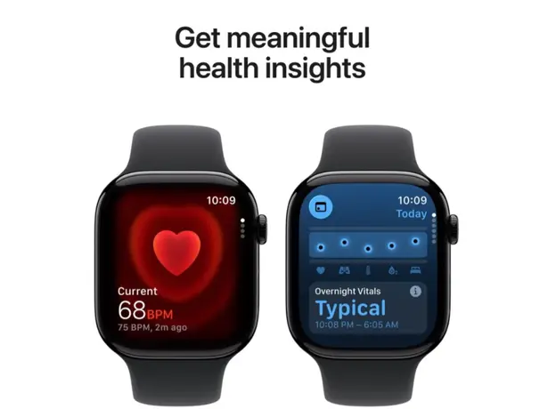 Smartwatch Apple Watch Series 11 GPS 42mm Jet Black Aluminium Case with Black Sport Band - S/M (MEQT4RK/A), 5 image