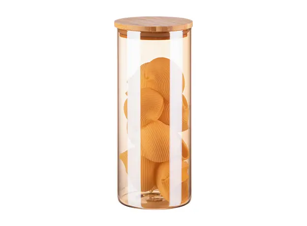 Ardesto Jar Golden Moon, 1000ml, glass, bamboo, round, golden, 2 image