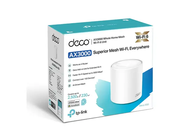 Wi-Fi Router TP-link Deco X50(1-pack) AX3000 Whole Home Mesh Wi-Fi 6 Unit, 5 image