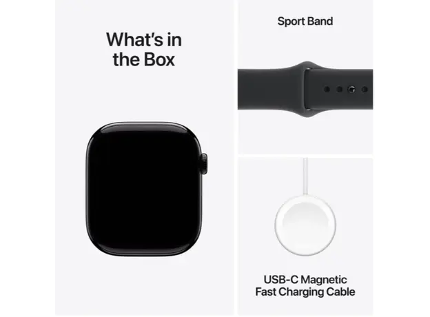 Smartwatch Apple Watch Series 11 GPS 42mm Jet Black Aluminium Case with Black Sport Band - S/M (MEQT4RK/A), 3 image