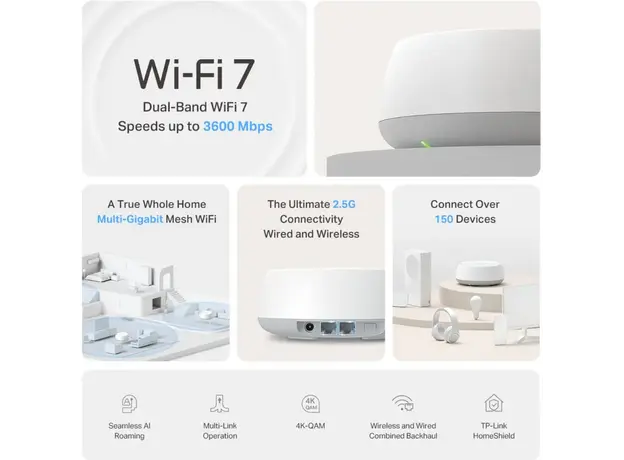TP-link Deco BE25(1-pack) BE3600 Whole Home Mesh WiFi 7 System, 3 image
