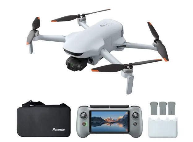 Drone Potensic Drone ATOM 3 Screen Remote (Fly More Combo) AI Tracking Grey PixSync 5.0, 3 Batteries, Grey