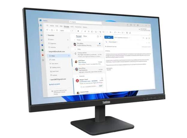 Monitor Lenovo ThinkVision S24-4e 24" FHD 1920x1080 4ms 100 Hz Black, 2 image