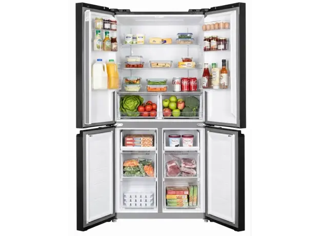 Refrigerator ARDESTO multi-door, 177.5x86x75, 4 doors, A++, NF, fresh zone, black (glass), 6 image