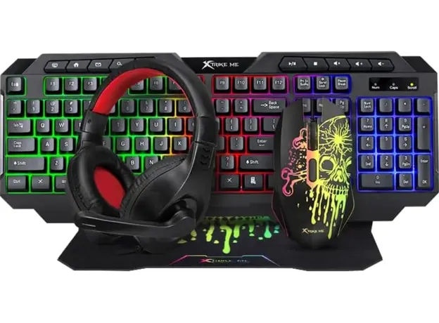 Keyboard, headphones, mouse, and mouse pad XTRIKE ME CMX-415 EN Wired 4in1 combo
