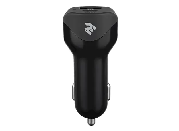 Car Charger 2E ACR18WQC Car Charger Dual USB (30W) Type-C PD, USB 2.4A, Black