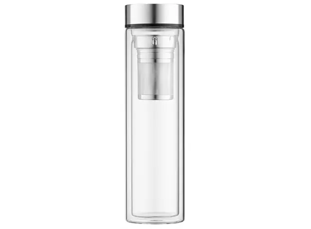 Thermos Ardesto Double wall Bottle, 450ml, borosilicate glass, stainless steel, 3 image