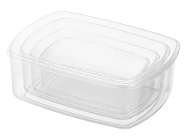 ARDESTO Set of food storage containers Fresh 0.25/0.5/0.75/1.2l, plastic, rectangular, beige, 4 image