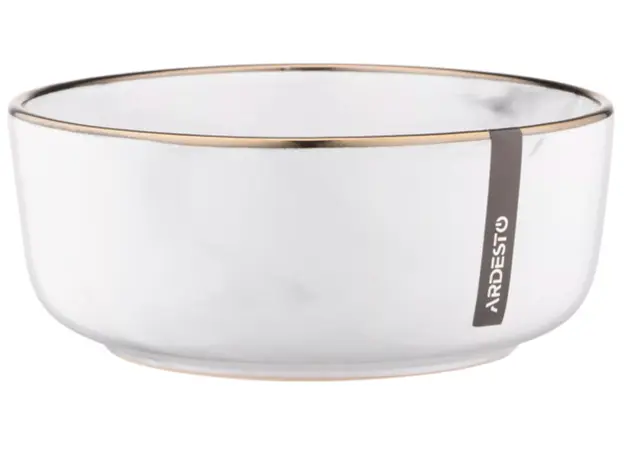 Salad Bowl Ardesto Bowl Marmo, 15.6cm, ceramics, white