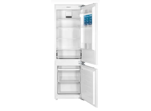 Built-in refrigerator ARDESTO with bottom freezer, 177x54.5x54, ref-180L, freeze-68L, 2 doors, A+, NF, door-on-door, white, 3 image