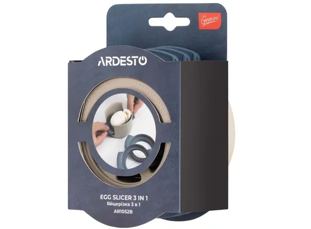 Egg slicer Ardesto Egg slicer 3 in 1 Gemini, stainless steel, plastic, gray-blue, 7 image