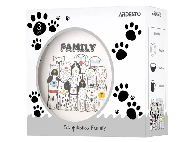 Ardesto Set of dishes Family, 3pcs, new bone china, 6 image