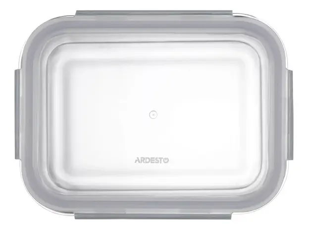Container Ardesto Food storage container Gemini 0.38l, borosilicate glass, plastic, rectangular, transparent, 2 image