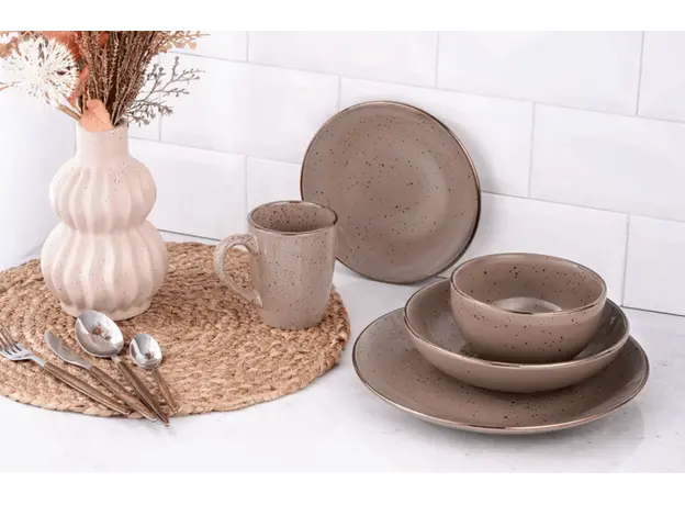 ARDESTO Soup plate Emilia, 820ml, 20cm, ceramic, brown 767637175999, 4 image