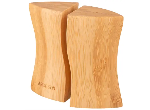 Salt and pepper set ARDESTO Midori, 2 pcs, 10ml, 9.5х4х9cm, bamboo, stainless steel, glass, plastic
