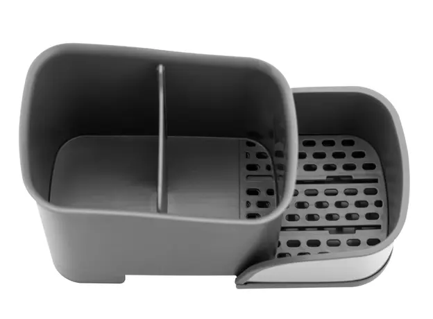 Brush organizer Ardesto Minimalism, 15x10x13.5cm, plastic, stainless steel, grey, 2 image