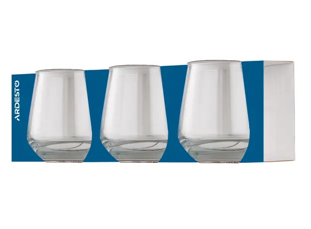 Glass set Ardesto Low Glass Gloria Shine, 345ml, 3pcs, glass, transparent, 2 image