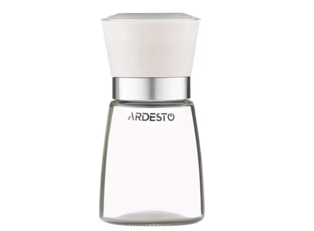 Ardesto Salt and Pepper Mill Gemini, 180ml, glass, plastic, transparent, beige, 3 image
