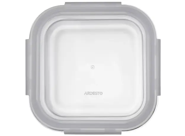 Container Ardesto Food storage container Gemini 0.31l, borosilicate glass, plastic, square, transparent, 2 image