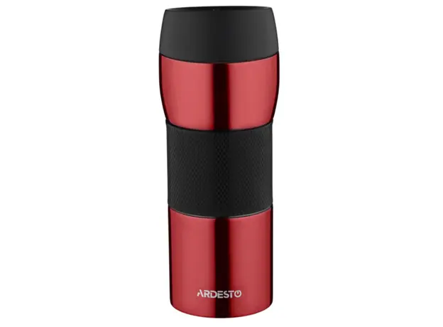 Thermos ARDESTO Travel mug Easy travel 450 ml, red, silicone, s/s