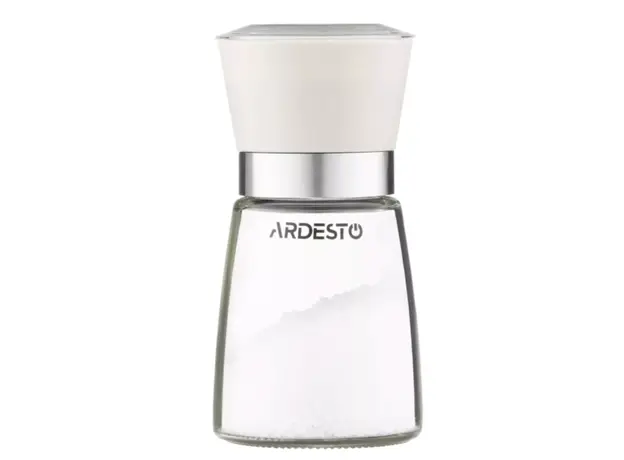 Ardesto Salt and Pepper Mill Gemini, 180ml, glass, plastic, transparent, beige