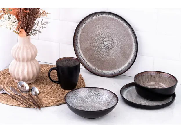 Ardesto Dessert plate Bolzano, 20.3cm, ceramic, black-brown, 4 image
