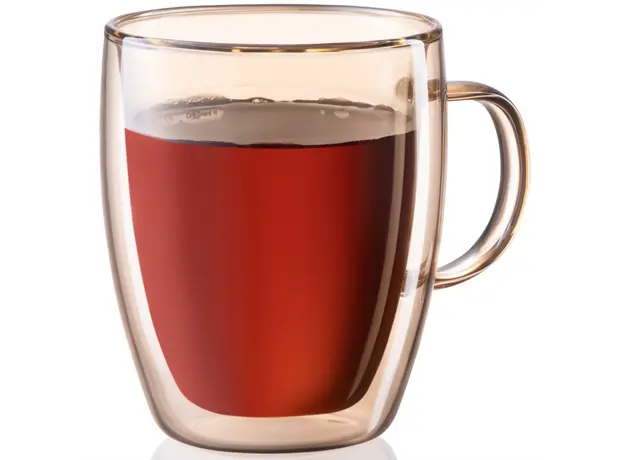 Ardesto Doublewall mug set with handles Golden Moon, 270ml, 2pcs, borosilicate glass, golden, 3 image