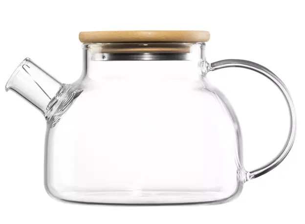 Ardesto Teapot Gemini 800ml, borosilicate glass, bamboo, transparent, 2 image