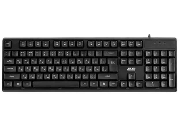 Keyboard and mouse 2E Membrane keyboard KS131 104key, USB-A, EN/UK, black