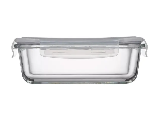 Container Ardesto Food storage container Gemini 0.38l, borosilicate glass, plastic, rectangular, transparent, 4 image