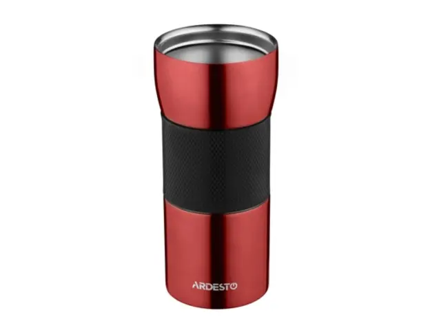 Thermos ARDESTO Travel mug Easy travel 450 ml, red, silicone, s/s, 2 image