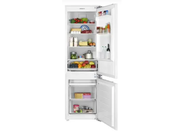 Built-in refrigerator ARDESTO with bottom freezer, 177x54.5x54, ref-180L, freeze-68L, 2 doors, A+, NF, door-on-door, white, 2 image